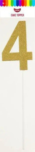 Number 4 Gold Card Cake Topper Number 4 Gold Card Cake Topper