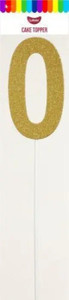 Number 0 Gold Card Cake Topper Number 0 Gold Card Cake Topper