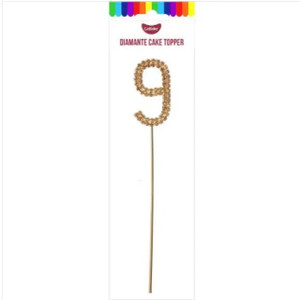 Number 9 Gold Diamante Cake Topper. Glitz and Glamour Number 9 Gold Diamante Cake Topper. Glitz and Glamour