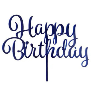Acrylic Happy Birthday Cake Topper - Blue Acrylic Happy Birthday Cake Topper - Blue