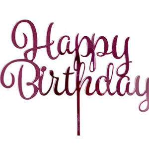 Pink Happy Birthday Cake Topper - Acrylic Pink Happy Birthday Cake Topper - Acrylic
