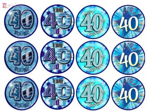 40th Birthday Cupcake Toppers x12 40th Birthday Cupcake Toppers x12