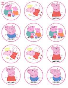 Peppa Pig Cupcake Toppers x12 Peppa Pig Cupcake Toppers x12