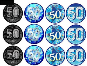 50th Wafer Paper Cupcake Toppers 50th Wafer Paper Cupcake Toppers