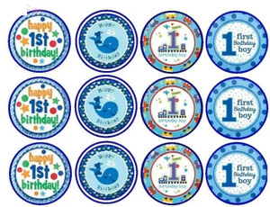 1st Birthday Cupcake Toppers x12 1st Birthday Cupcake Toppers x12