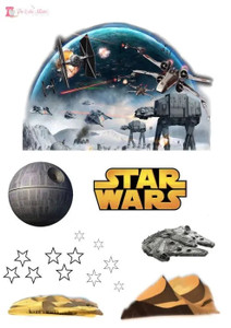 Stand Up Star Wars Scene Edible Premium Wafer Paper Cake Topper Stand Up Star Wars Scene Edible Premium Wafer Paper Cake Topper