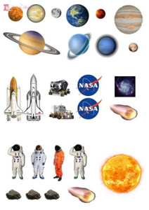 Space Theme Edible Premium Wafer Paper Cake Topper Space Theme Edible Premium Wafer Paper Cake Topper
