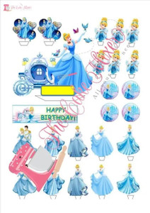 Cinderella Edible Premium Wafer Paper Cake Topper Cinderella Edible Premium Wafer Paper Cake Topper