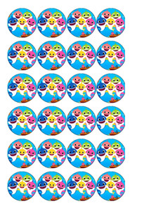 Baby Shark Cupcake Toppers x12 Baby Shark Cupcake Toppers x12
