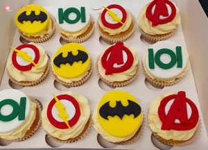 Super Hero Theme Cupcakes. Available in 6 or 12 Packs. Super Hero Theme Cupcakes. Available in 6 or 12 Packs.
