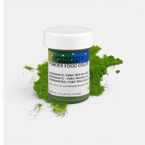 Chefmaster Green Powder Food Colour 3g edible decorating powder for sugar flowers, fondant, gum paste and edible painting.