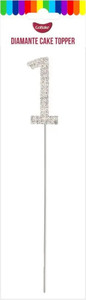 Number 1 Silver Diamante Cake Topper Number 1 Silver Diamante Cake Topper