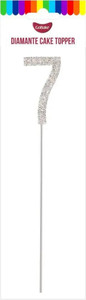 Number 7 Silver Diamante Cake Topper on Pick Number 7 Silver Diamante Cake Topper on Pick