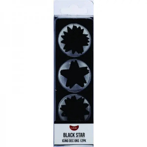 Go Bake Black Star Edible Cake Decorations x12 Go Bake Black Star Edible Cake Decorations x12