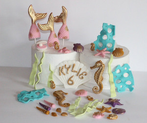 Deluxe Mermaid Edible Cake Decoration Set Deluxe Mermaid Edible Cake Decoration Set