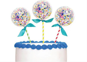 Mini Confetti Filled Balloons Cake Topper Mini Confetti Filled Balloons Cake Topper