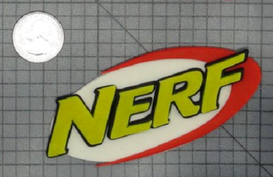 Handmade Edible Nerf Logo Cake Decoration Handmade Edible Nerf Logo Cake Decoration
