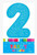 Number 2 Blue Candle With Shimmery Glitter