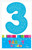 number 3 blue glitter birthday candle cake topper
