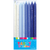 Blue ombre cake candles 16 pack with metallic flecks