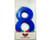 Large Number 8 Candle - Metallic Finish
