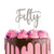 Fifty Silver Cake Topper - Metal Plated.
