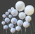 White ball cake decorations non edible wired mix