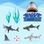 Shark Theme Cake Decorating Set. Food Safe