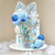 Winter snowflake cake decorating set with white and silver food safe cake toppers