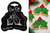 Coo Kie Mini Holly Leaf Cookie Cutter stainless steel Christmas cutter, 50mm longest point and 15mm deep, displayed on Coo Kie Artisan Baking Tools packaging.