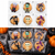 Halloween Treat Bags Self Sealing 8 Pack with assorted vampire, zombie, cat, mummy, witch and grim reaper designs