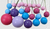Mermaid colour ball cake decorations approx 20 piece set in teal purple and aqua