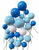 Blue ball cake decorations wired mix in various shades of blue