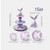 Pastel mermaid themed tiered cupcake stand with mermaid tail topper
