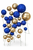 TM Cake Supplies Blue & Gold Ball Cake Decorations, assorted blue and gold glittery and metallic spherical cake toppers.