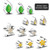 Mini Flower & Leaf Cutter Set - Stainless Steel, set of metal cutters with various fruit and flower designs for cake decoration.