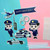 Police Theme Card Cake Toppers, police-themed birthday cake decorations including cartoon police officers, police cars, handcuffs, a police helicopter, and a 'Happy Birthday' banner.