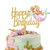 Mermaid happy birthday cake topper with pastel mermaid design