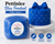 Pettinice Blue Fondant – 250gm Approx, a decorative cake covered in smooth blue fondant with a large bow on top and white fondant balls around the base.