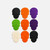 Gumpaste Sugar Skulls Pack of 12 in assorted black, orange, purple, green and white Halloween colours