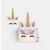 Gold unicorn cake topper set with horn ears lashes and sticks for decorating cakes
