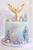 Handmade fondant gold mermaid tail cake topper