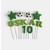 Handmade personalised soccer fondant cake toppers with custom letters, numbers, stars and soccer ball decorations.
