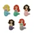 Assorted edible mermaid cupcake toppers in pastel colours for mermaid themed cakes and cupcakes