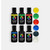 Vivid 6 Pack Primary Colours gel food colouring set featuring yellow, green, red, blue, black and white colours