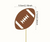 Brown rugby ball cupcake topper with white detailing on a stick, perfect for rugby-themed cakes and cupcakes