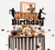 Basketball Happy Birthday cake topper featuring basketball players, hoop and backboard design