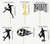 Assorted glitter soccer cupcake picks featuring players, trophy, goal net and soccer ball designs
