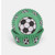 Green soccer cupcake cases featuring black and white football designs for sports-themed baking