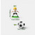 Soccer player figurine and soccer ball cake decoration set for football-themed birthday cakes